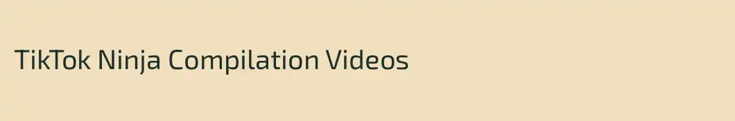 TikTok Ninja Compilation Videos